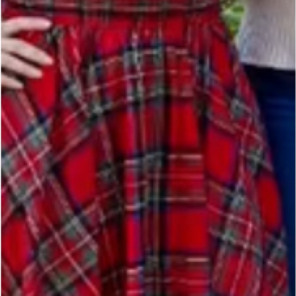 Ivy City Red Plaid Ruffle Sleeve Dress - Picture 5 of 6
